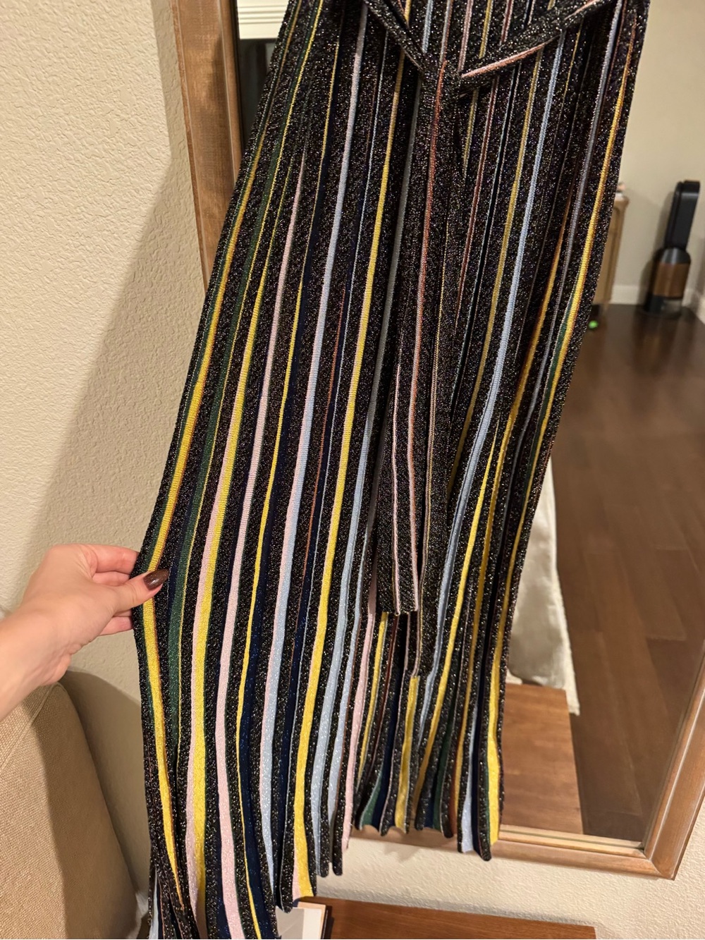 Missoni Metallic Multicolor Stripe Belted Maxi Dress - Picture 5 of 5